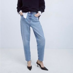 Zara high-rise mom jeans